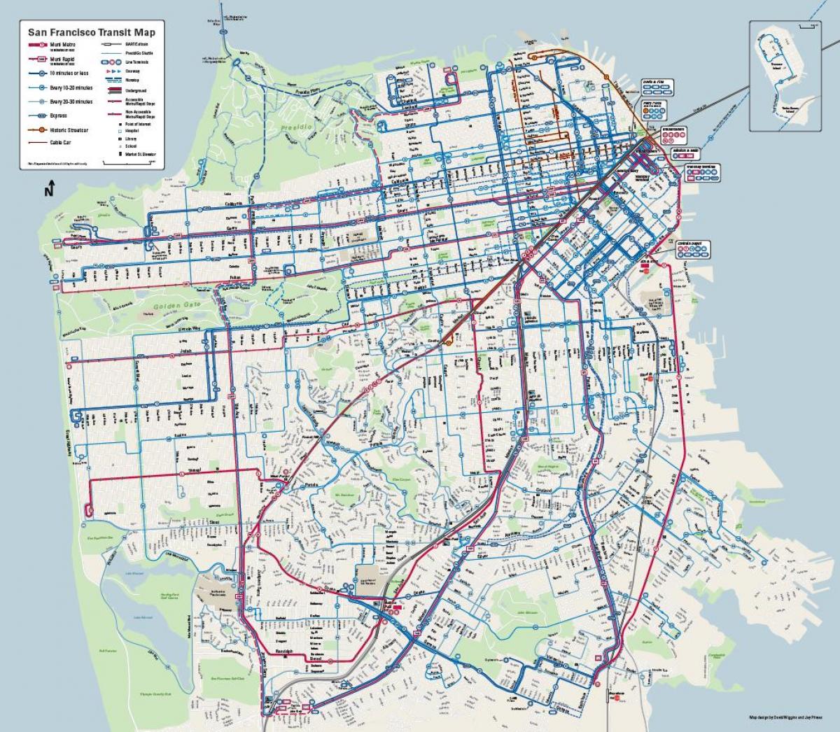 Сан Франциско автобусны систем нь газрын зураг