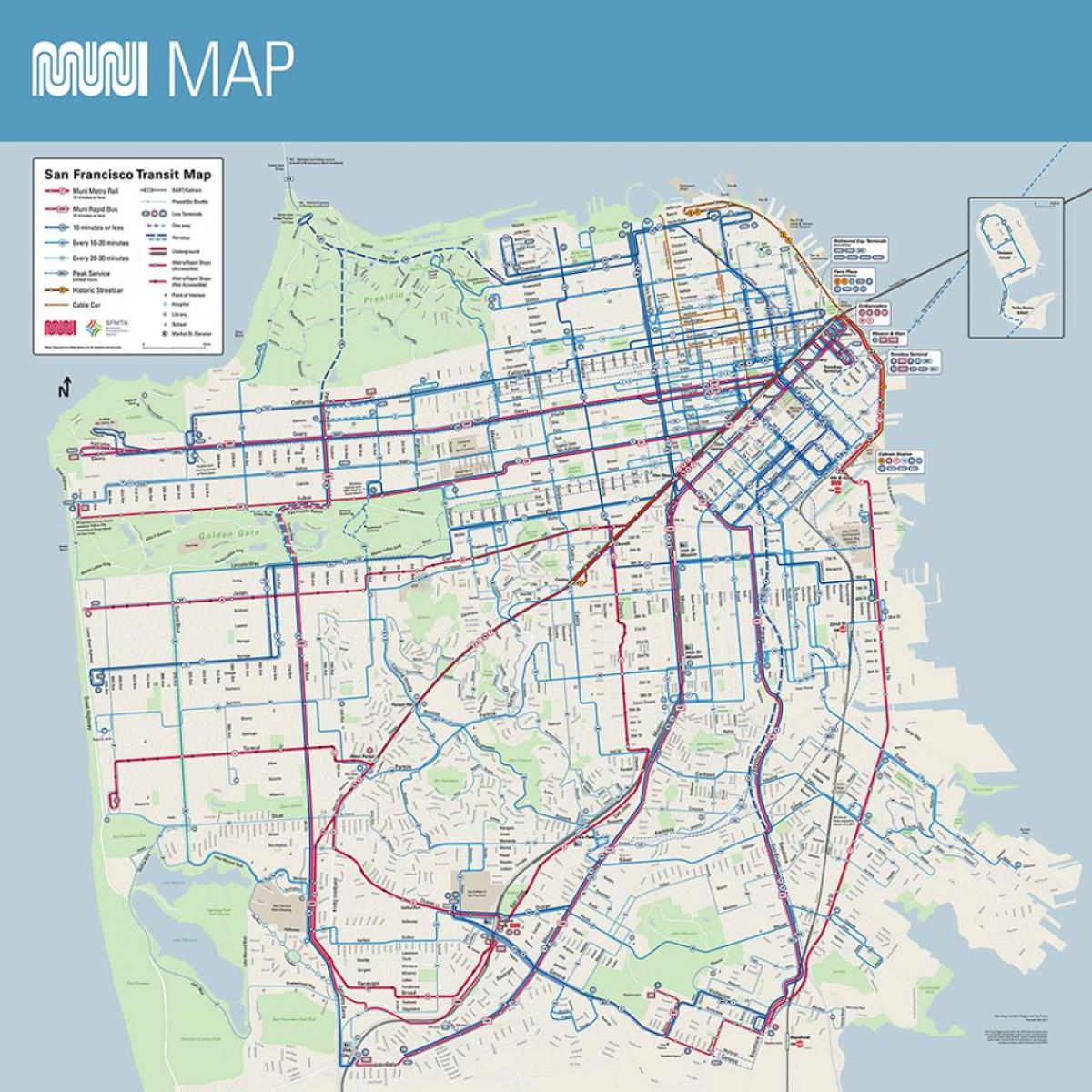 SF muni автобусны газрын зураг