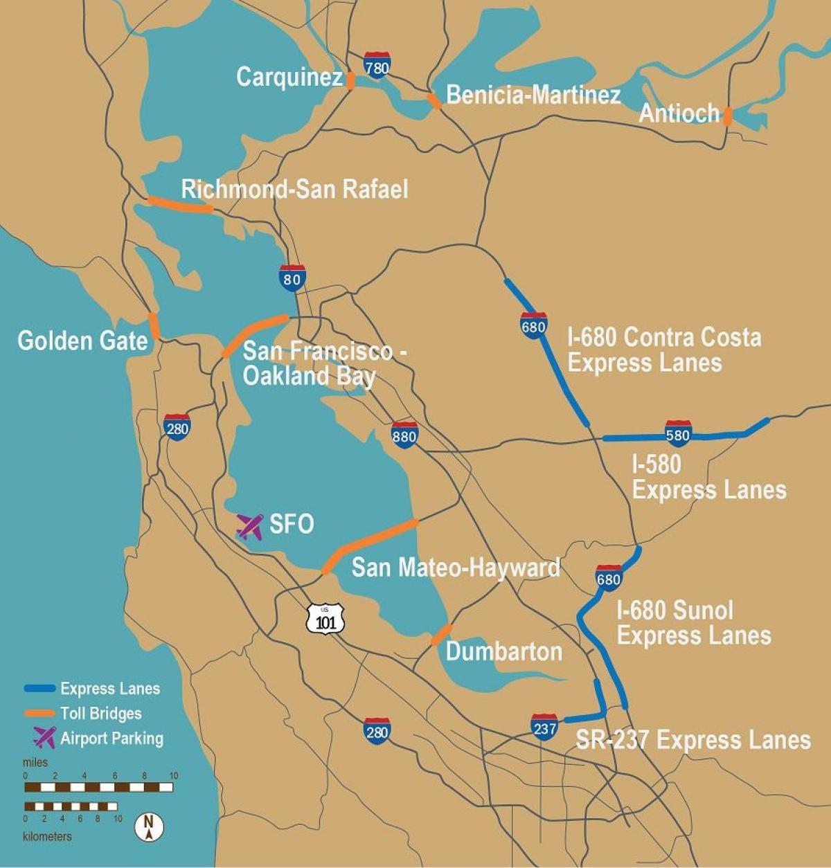 барагсдын зам Сан Франциско газрын зураг