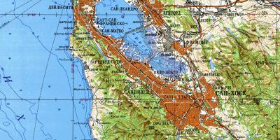 San Francisco bay area байр зүйн газрын зураг