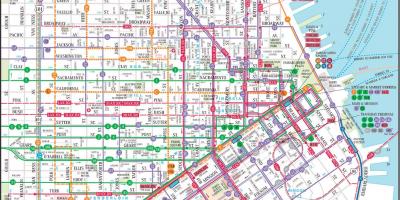 Сан-Франциско олон нийтийн дамжин өнгөрөх газрын зураг
