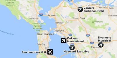 Нисэх онгоцны буудал орчимд Сан Франциско газрын зураг