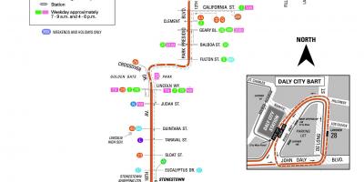 Сан Франциско 28 автобус замын газрын зураг нь