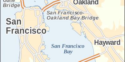 Газрын зураг нь Сан-Франциско хотын голден гэйт гүүр