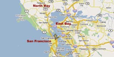 Умард калифорни мужийн bay area газрын зураг