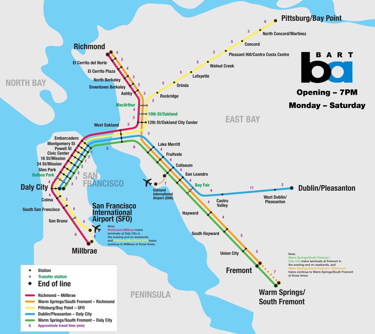 барт систем Сан Франциско газрын зураг