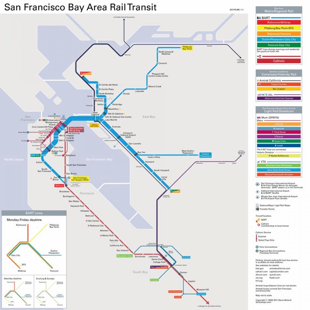bay area нийтийн тээврийн газрын зураг