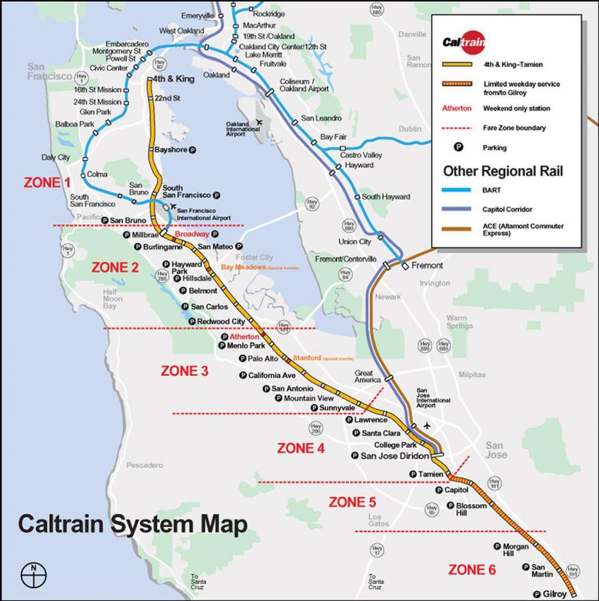 caltrain замын газрын зураг нь