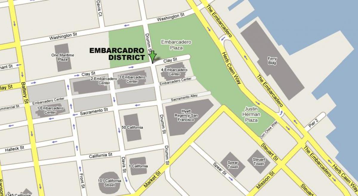 Газрын зураг нь embarcadero Сан Франциско