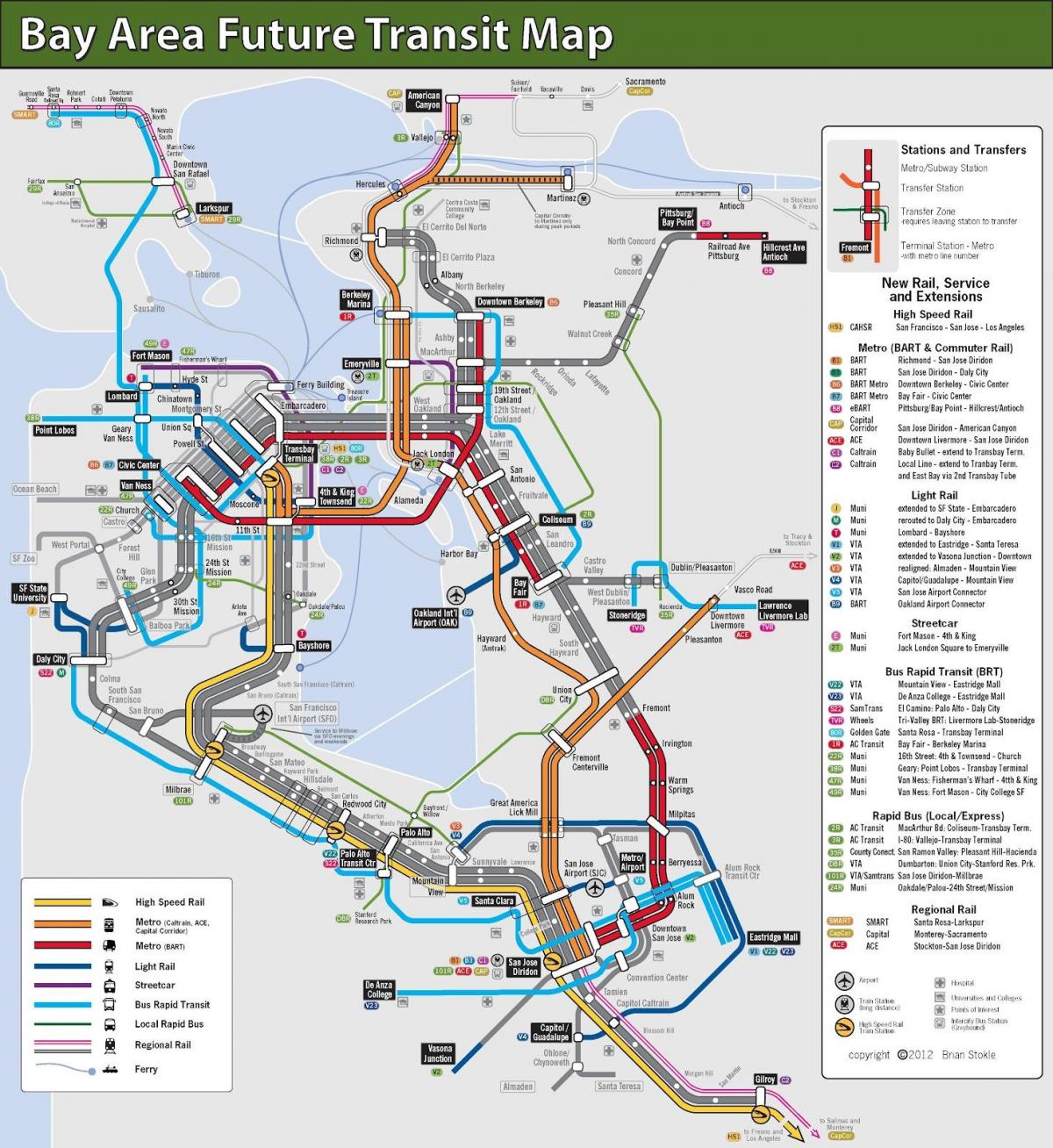 Сан Франциско масс транзит газрын зураг