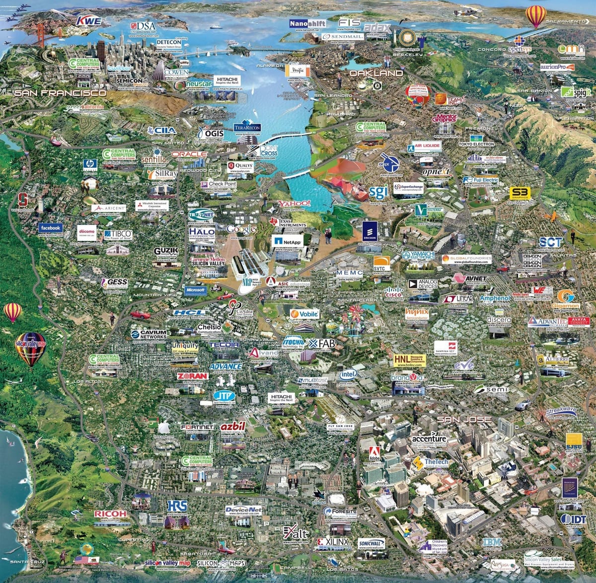 silicon valley өндөр технологийн газрын зураг