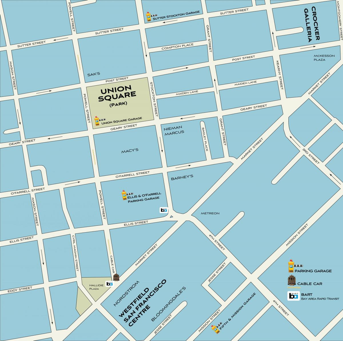 Сан-Франциско хотын худалдааны газрын зураг