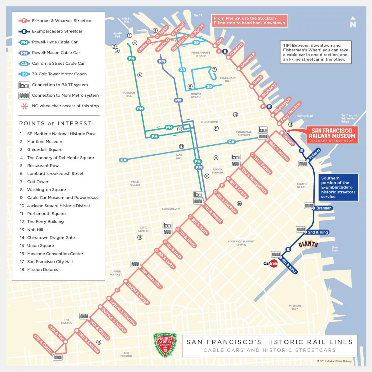 Сан Франциско кабель машины хуваарь газрын зураг