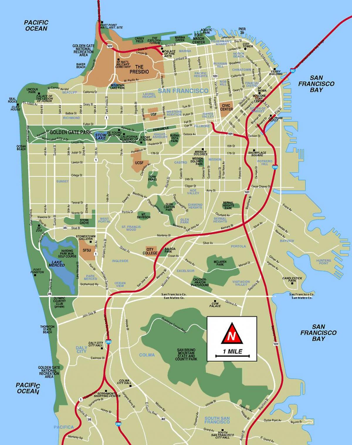 Сан Франциско парк газрын зураг