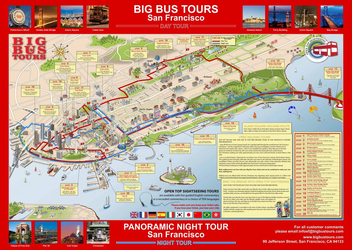 Сан Франциско дээр хоп хоп унтраах автобусны газрын зураг