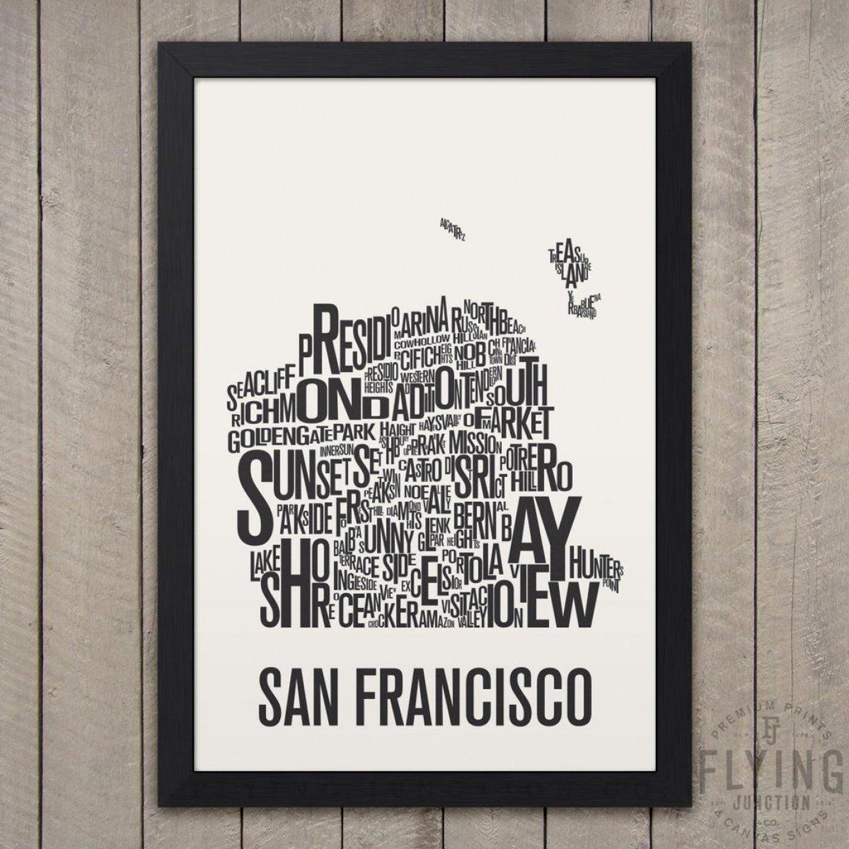 Сан Франциско typography газрын зураг