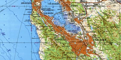 San Francisco bay area байр зүйн газрын зураг