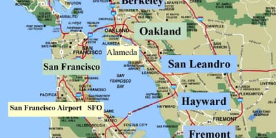SFO bay area газрын зураг