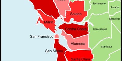San Francisco bay area мужийн газрын зураг
