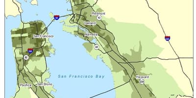 Зураг bay area хүн амын нягтрал