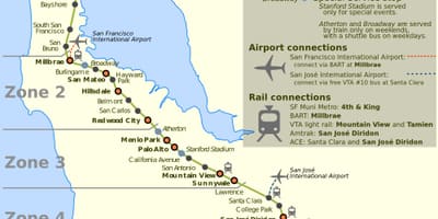Сан Франциско caltrain газрын зураг