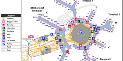 SFO олон улсын газрын зураг